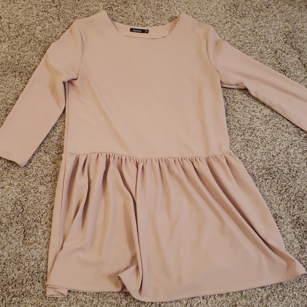 Cute light pink/ cream long sleeved dress